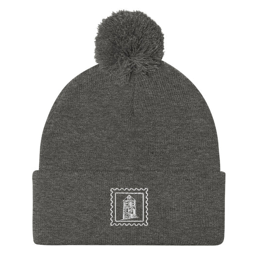 POSTCARD ROW Logo Pom-Pom Beanie