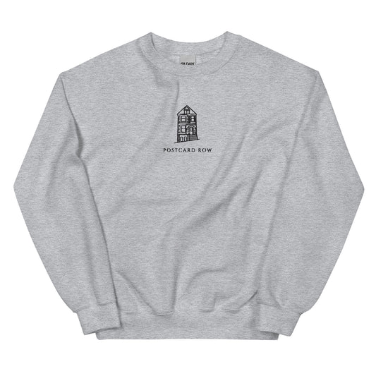 POSTCARD ROW embroidered logo crewneck sweatshirt